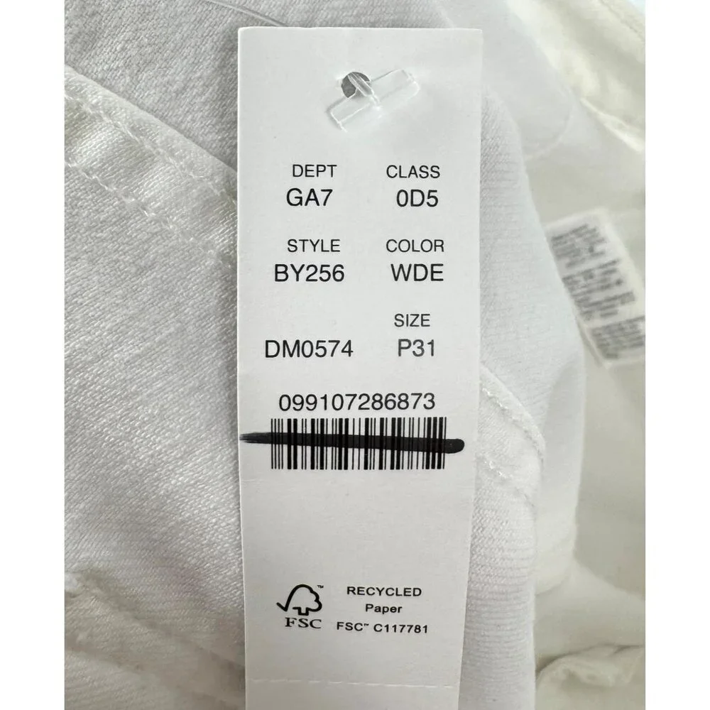 J.Crew Petite sailor slim‎ wide-leg jeans cropped in white sz 31P